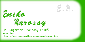 eniko marossy business card